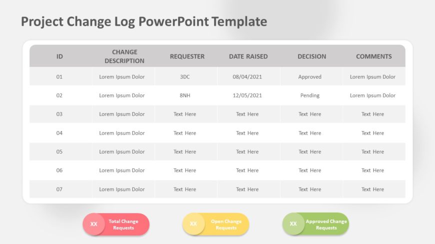 Project Change Log 02 PowerPoint Template