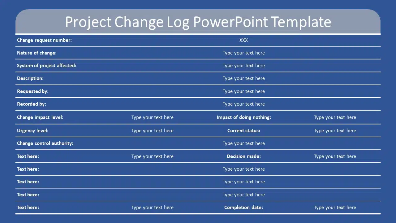 Project Change Log 03 PowerPoint Template & Google Slides Theme