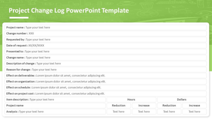 Project Change Log 04 PowerPoint Template