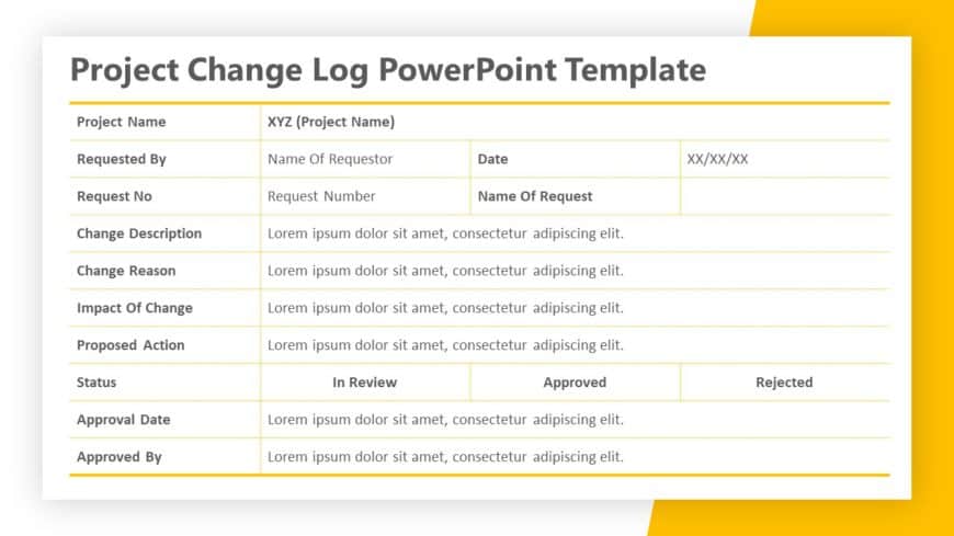 Project Change Log 06 PowerPoint Template