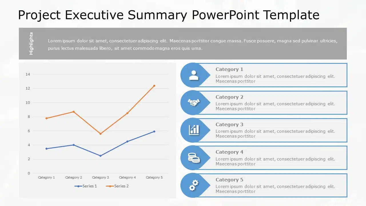 Project Executive Summary PowerPoint Template 04 & Google Slides Theme