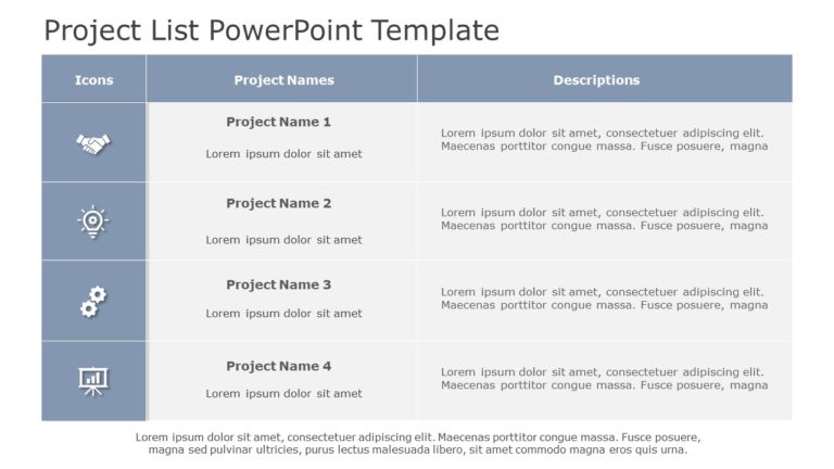 Project List 02 PowerPoint Template & Google Slides Theme