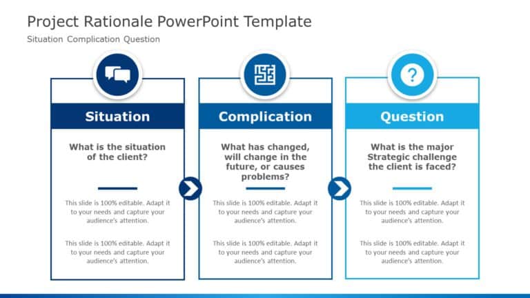 Blue and Teal Project Rationale Framework for Strategic Analysis Presentation Template & Google Slides Theme