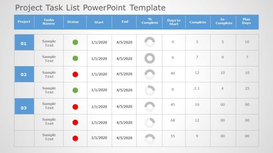 Project Task List 01 PowerPoint Template