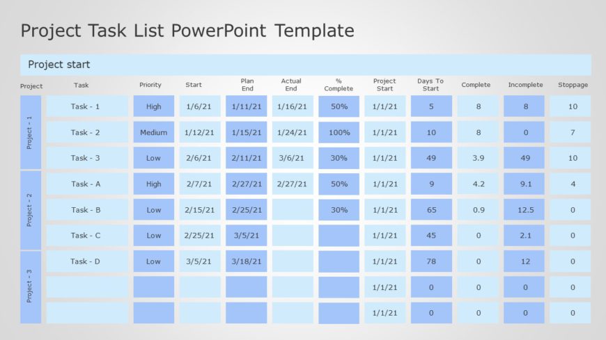 Project Task List 04 PowerPoint Template