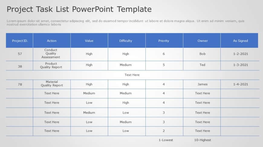 Project Task List 05 PowerPoint Template