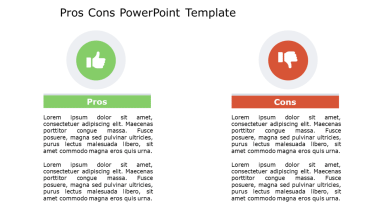 Pros Cons 145 PowerPoint Template & Google Slides Theme