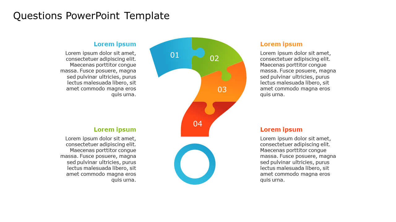 Image Powerpoint Question Puzzle Question Mark Diagram in Vibrant Colors Powerpoint Template