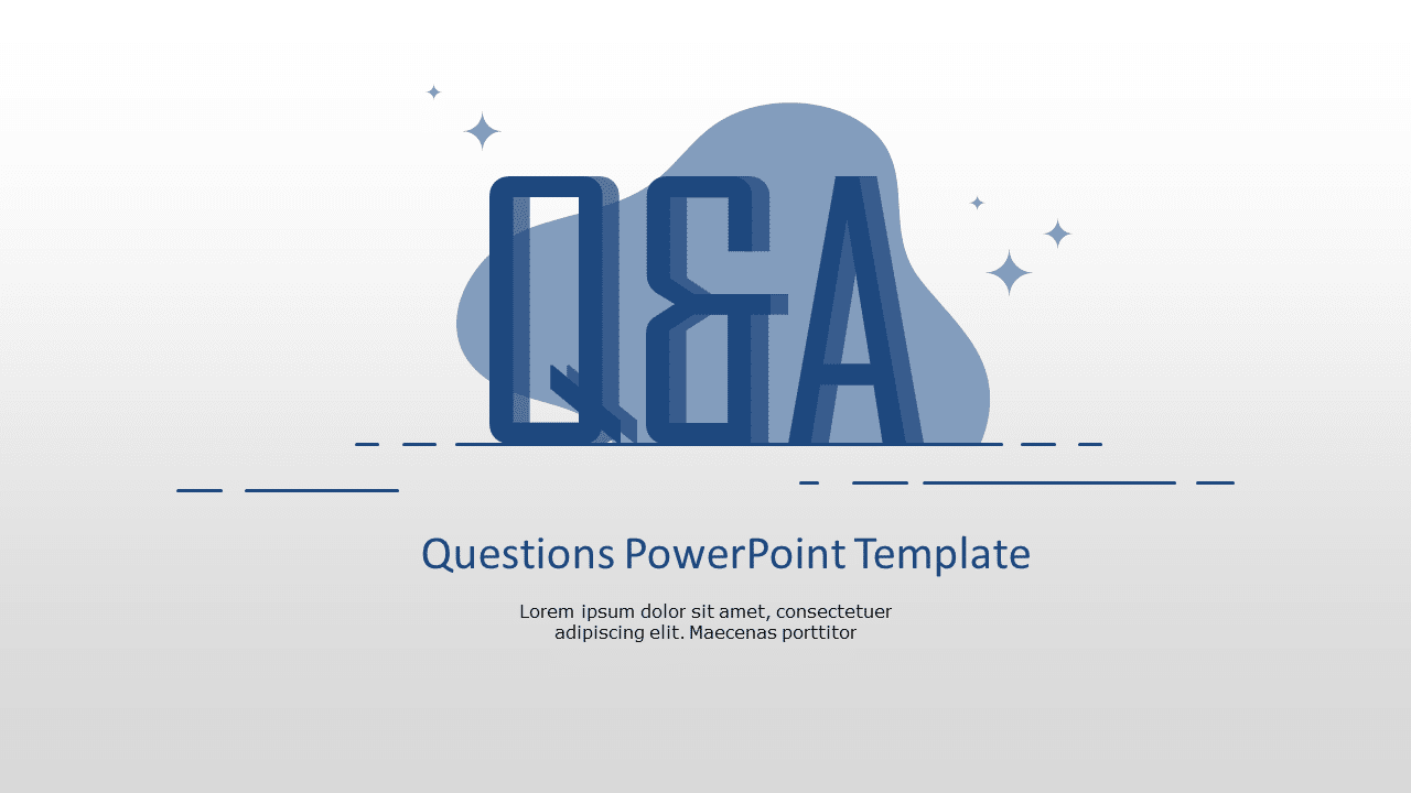 Blue Abstract Q&A Slide Design for Presentations Powerpoint Template