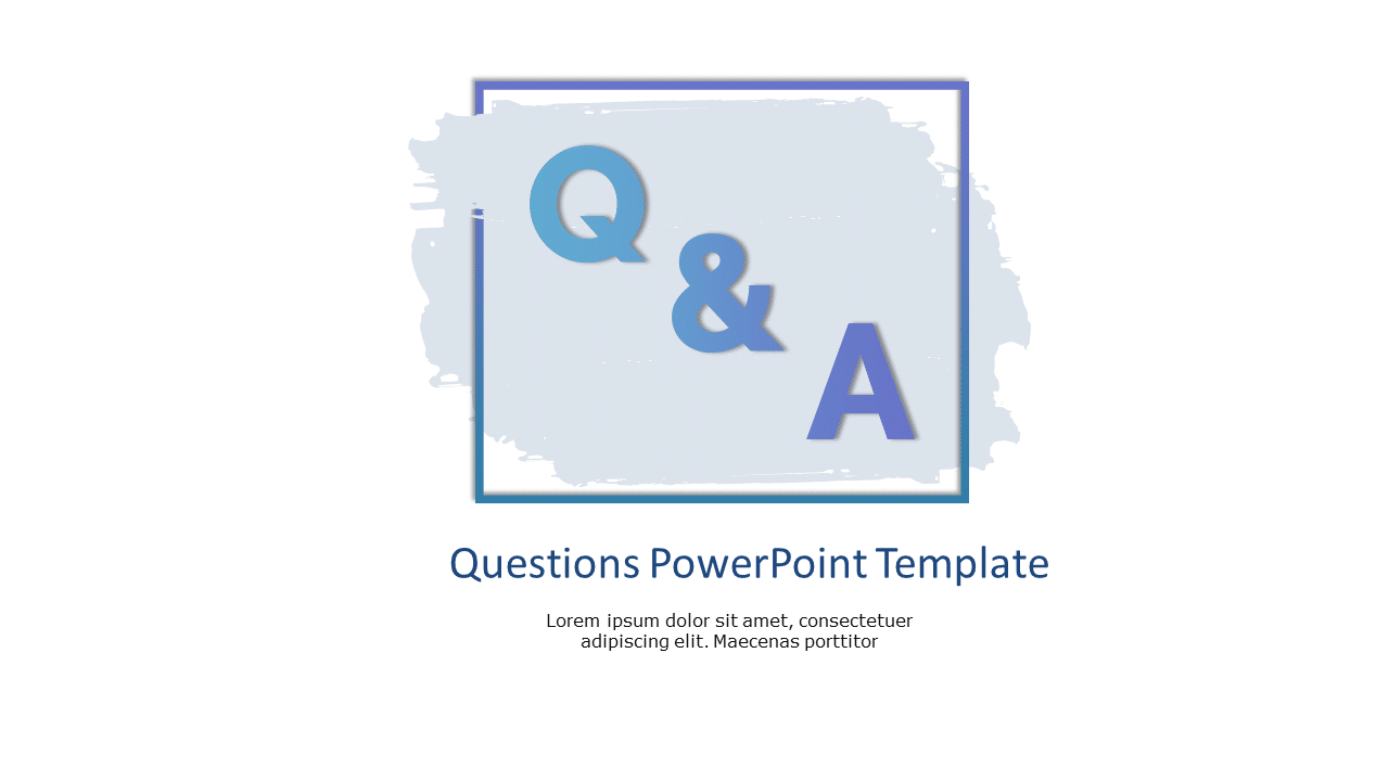 Blue Brushstroke Q&A Slide Design Presentation Template