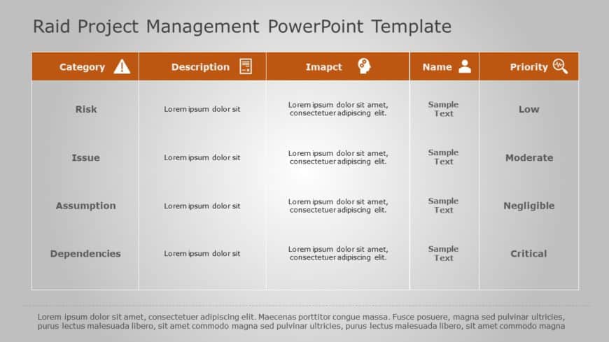 RAID Project Management 05 PowerPoint Template