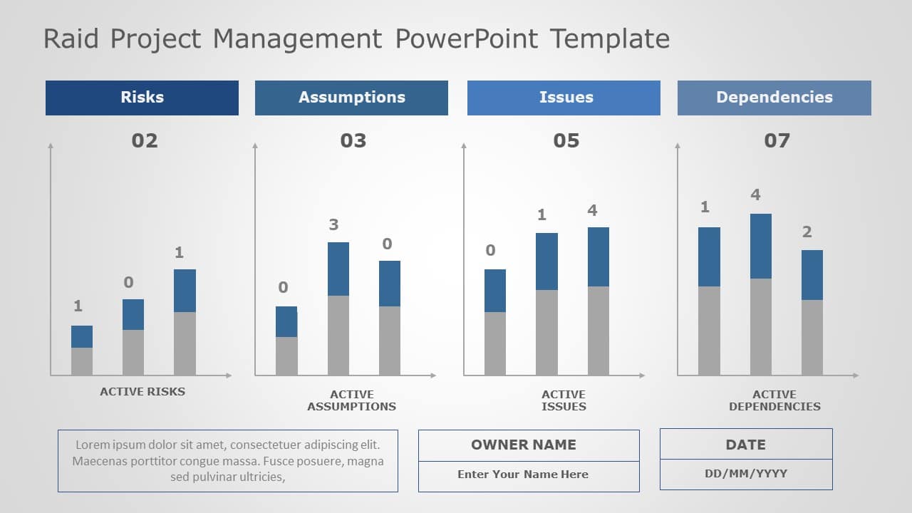 Raid Project Management 03 PowerPoint Template & Google Slides Theme