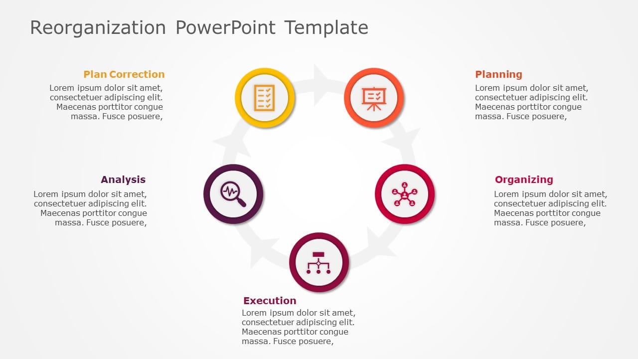 Circular Reorganization Process in Vibrant Colors Presentation Template