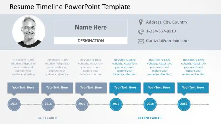 Resume Timeline PowerPoint Template 03 & Google Slides Theme