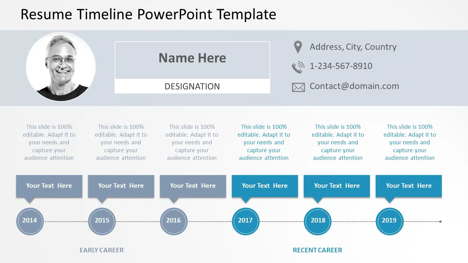 Resume Timeline PowerPoint Template 03 & Google Slides Theme