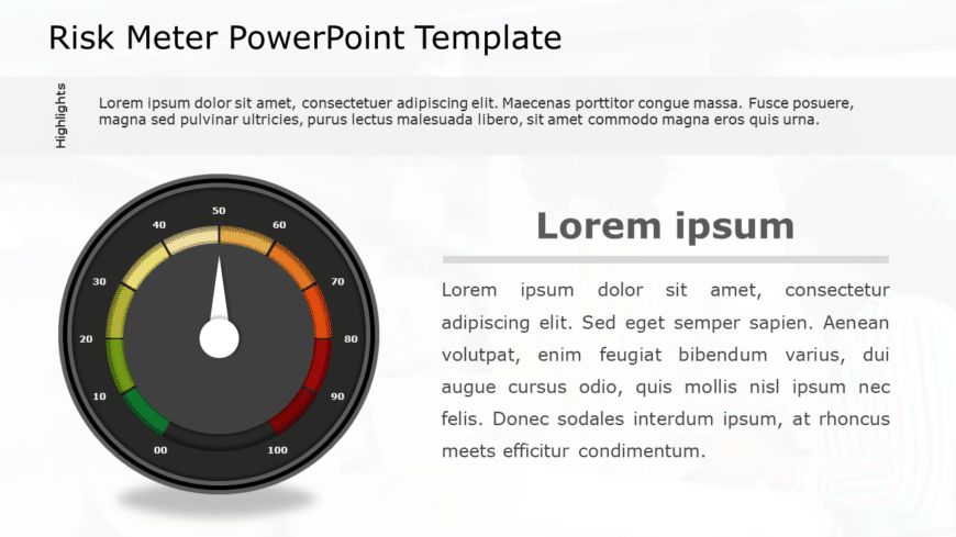 Risk Meter 10 PowerPoint Template