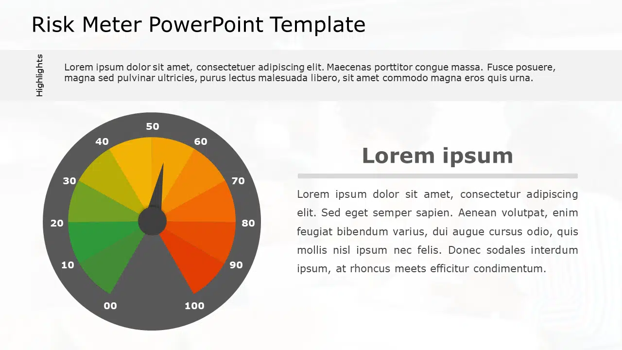 Risk Meter 12 PowerPoint Template & Google Slides Theme