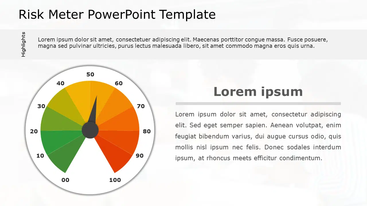 Risk Meter 13 PowerPoint Template & Google Slides Theme