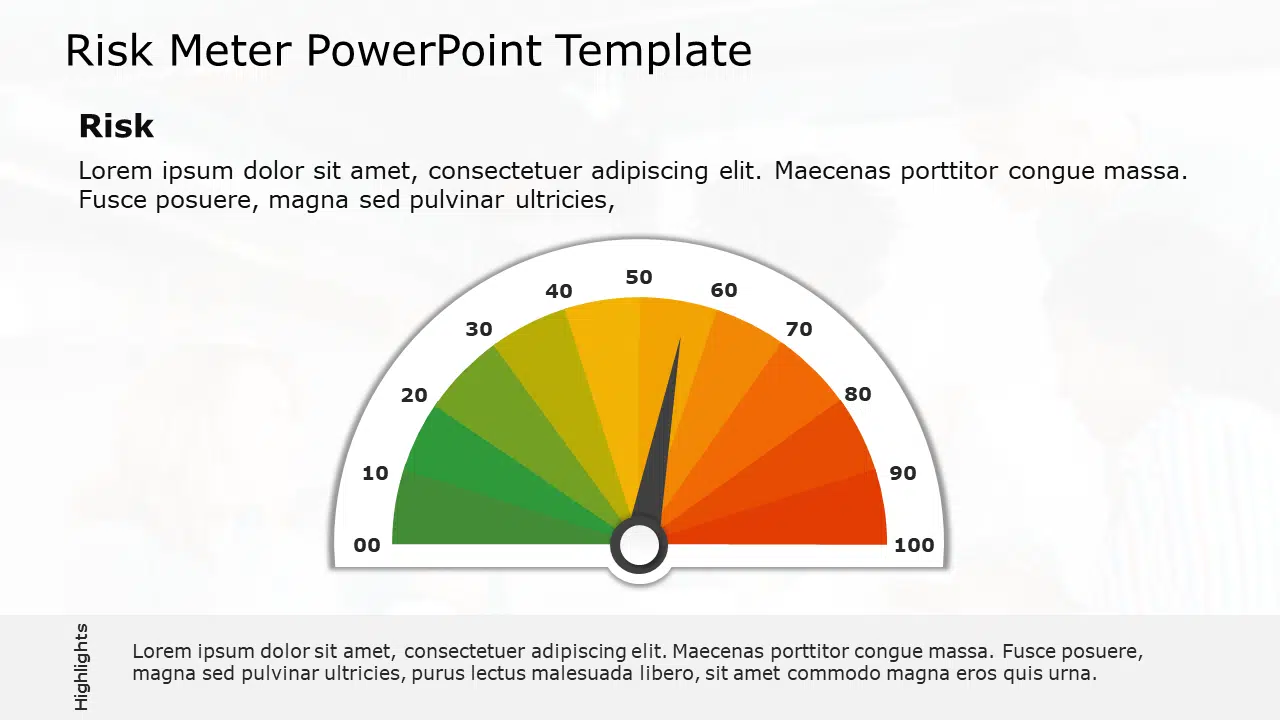 Risk Meter 14 PowerPoint Template & Google Slides Theme