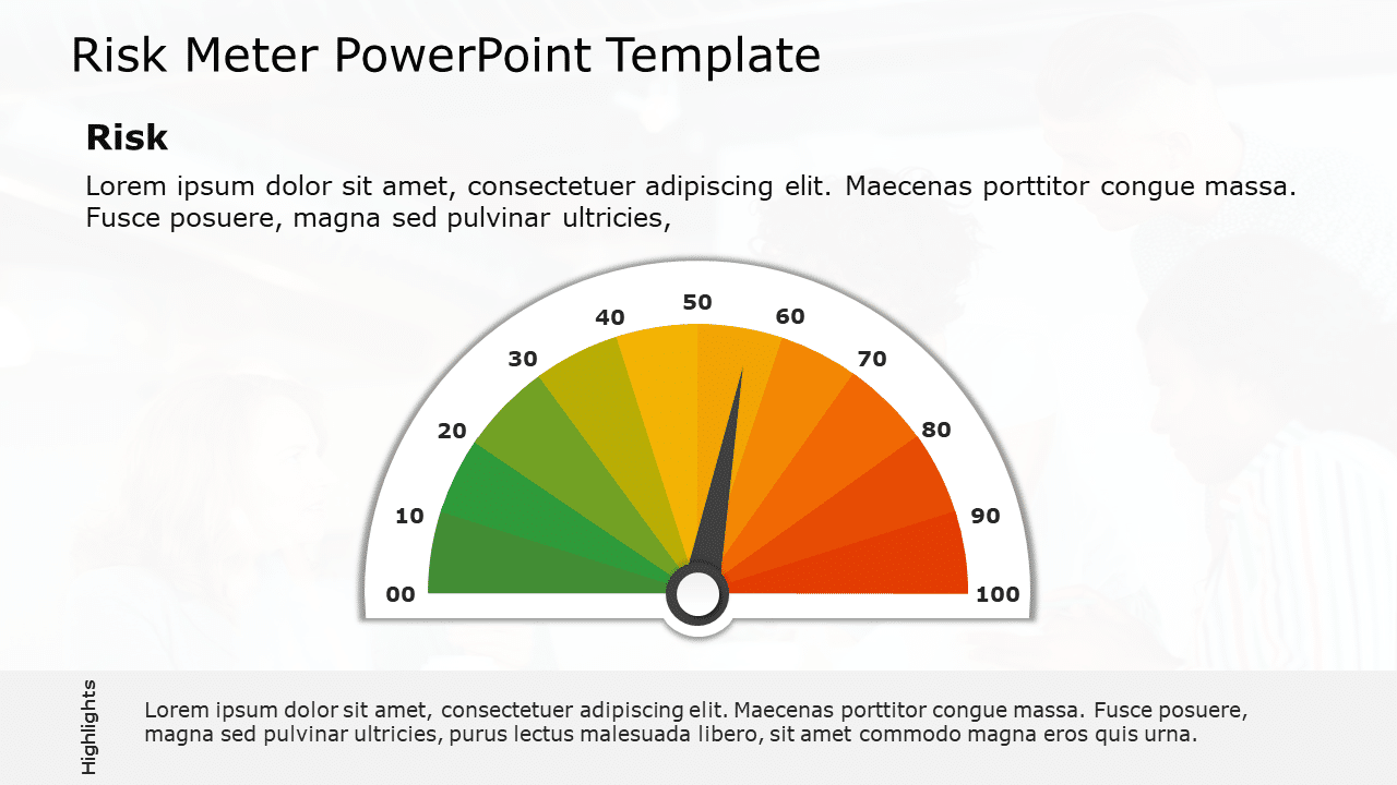 Gradient Risk Assessment Gauge in Red, Yellow, and Green Powerpoint ...