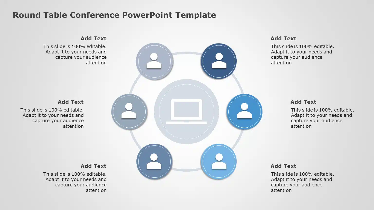 Round Table Conference 02 PowerPoint Template & Google Slides Theme