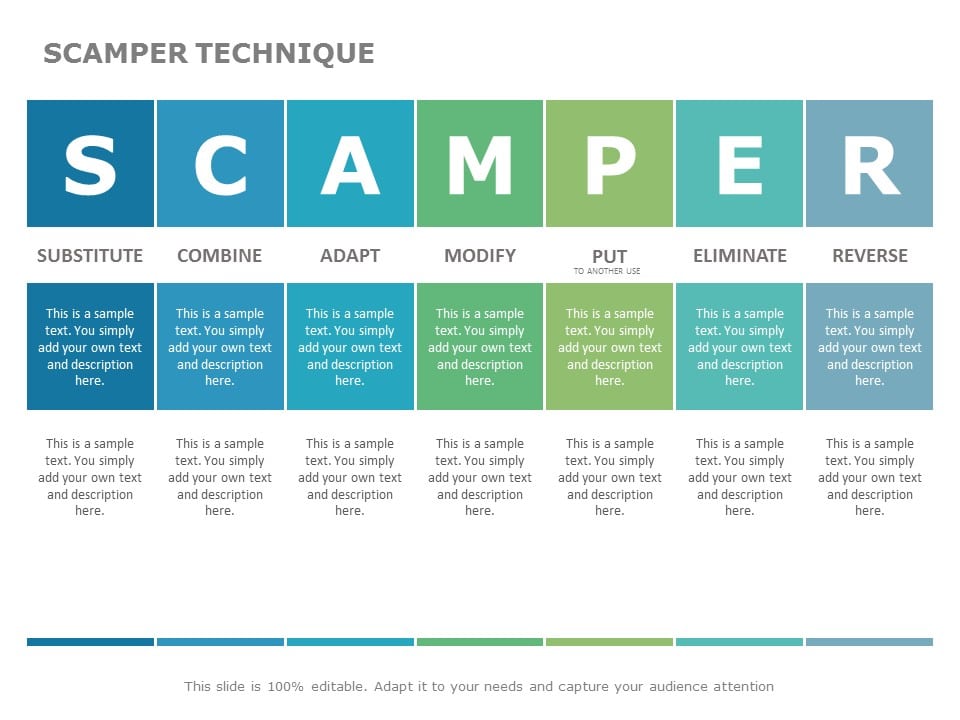 SCAMPER Technique 01 PowerPoint Template & Google Slides Theme