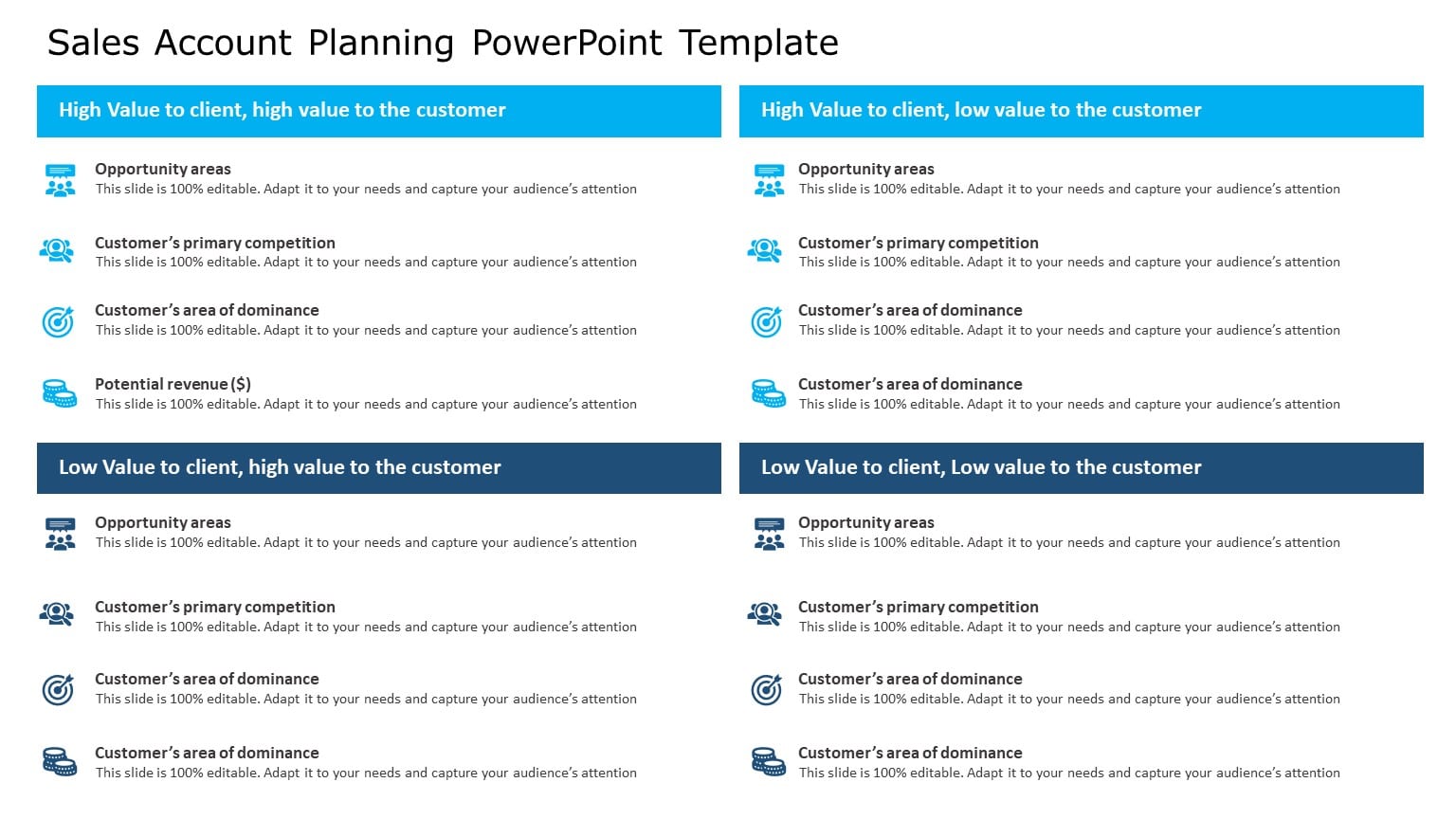 Blue and Gray Sales Account Planning Matrix for Client Prioritization ...