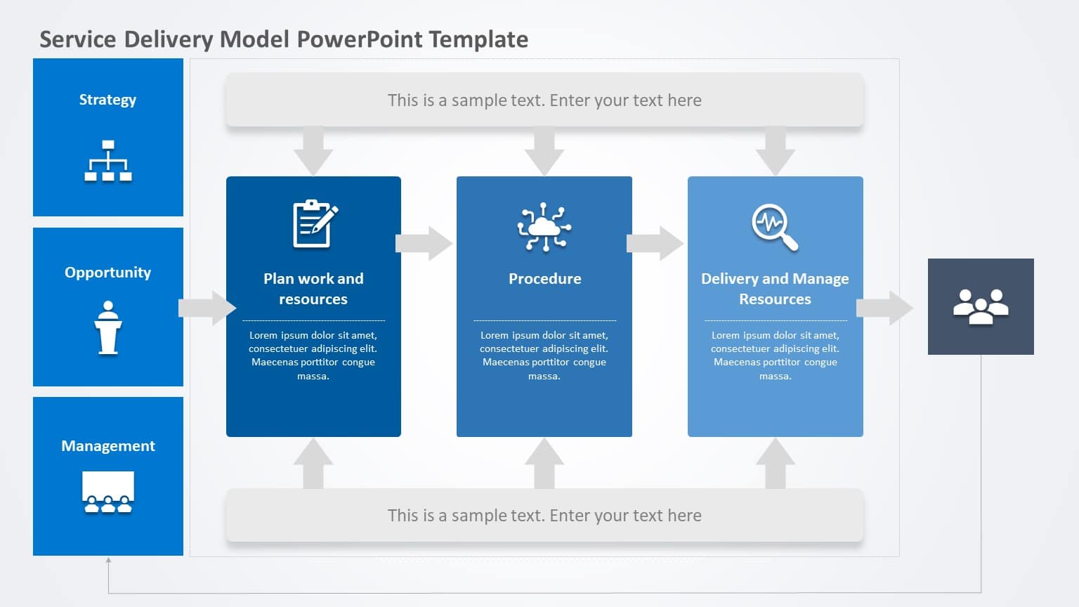Blue and Gray Service Delivery Process Flowchart Presentation Template
