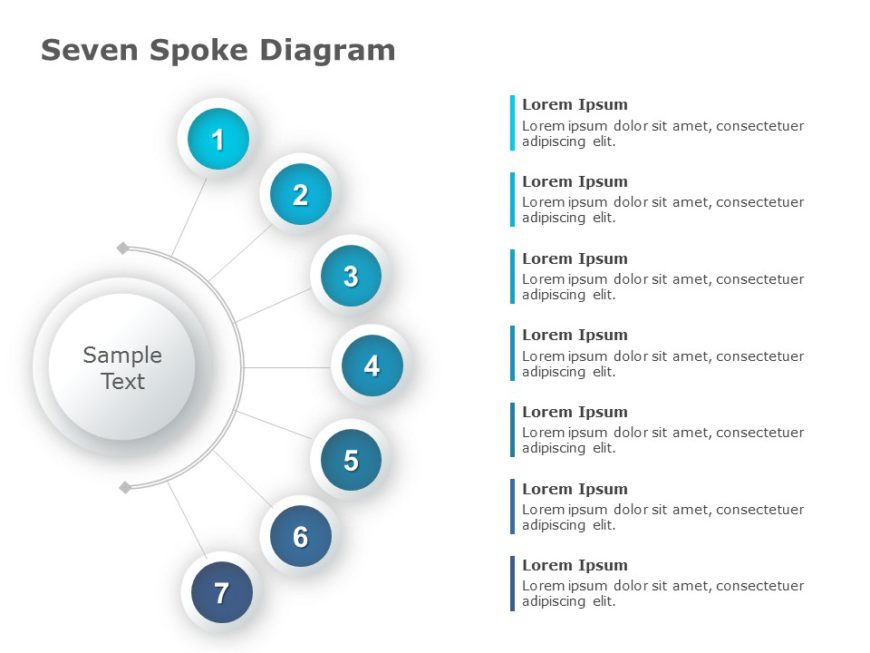 Seven Spoke Wheel PowerPoint Template