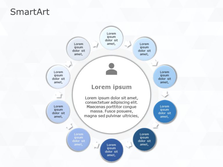 SmartArt Cycle Basic Cycle 10 Steps & Google Slides Theme