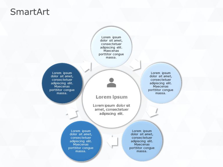 SmartArt Cycle Basic Cycle 5 Steps & Google Slides Theme