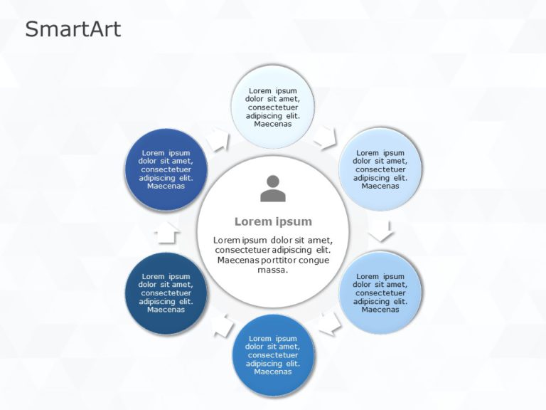 SmartArt Cycle Basic Cycle 6 Steps & Google Slides Theme