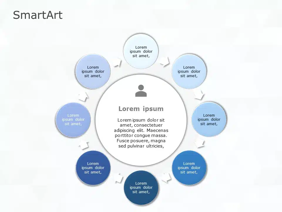 SmartArt Cycle Basic Cycle 8 Steps & Google Slides Theme