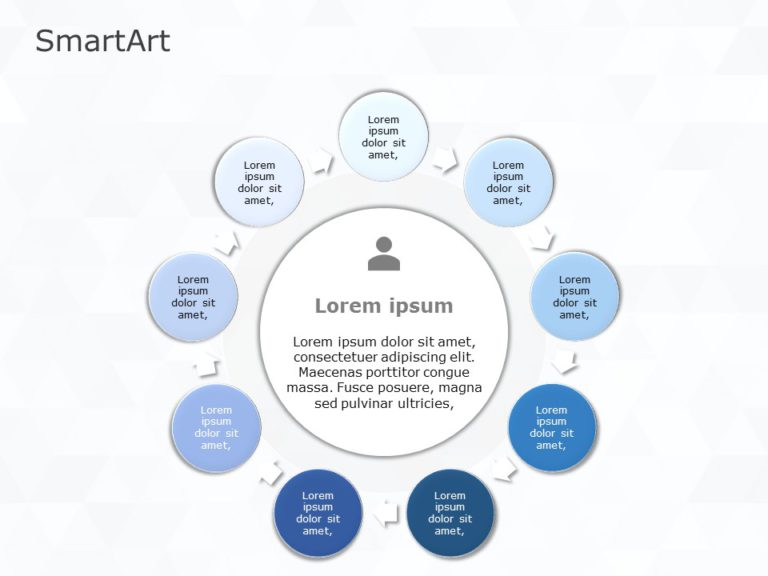 SmartArt Cycle Basic Cycle 9 Steps & Google Slides Theme