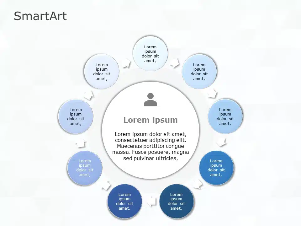 SmartArt Cycle Basic Cycle 9 Steps & Google Slides Theme