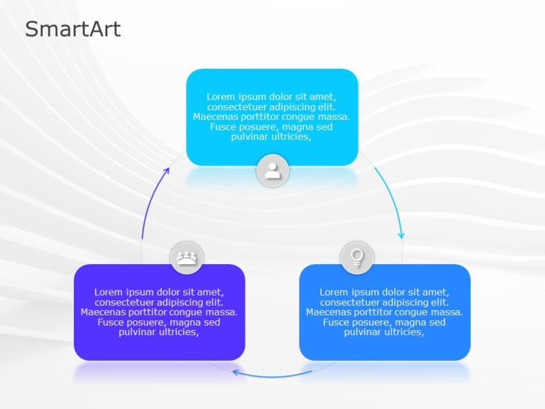 SmartArt Cycle Block Cycle 3 Steps & Google Slides Theme