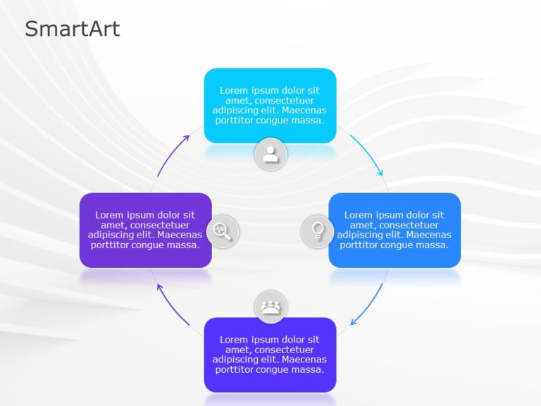 SmartArt Cycle Block Cycle 4 Steps & Google Slides Theme