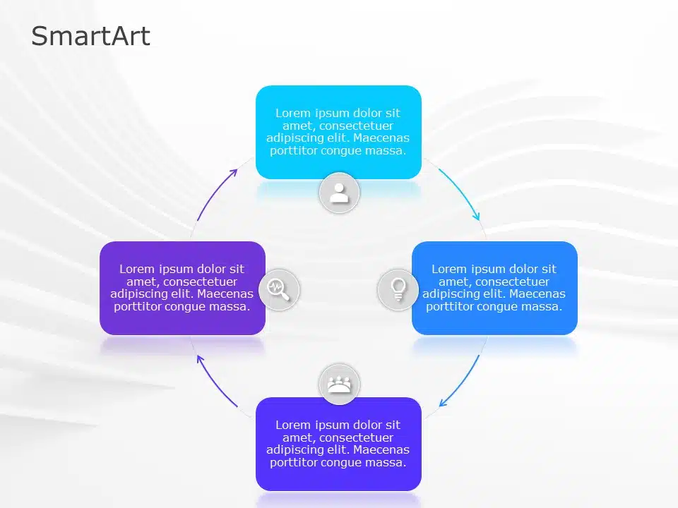 SmartArt Cycle Block Cycle 4 Steps & Google Slides Theme