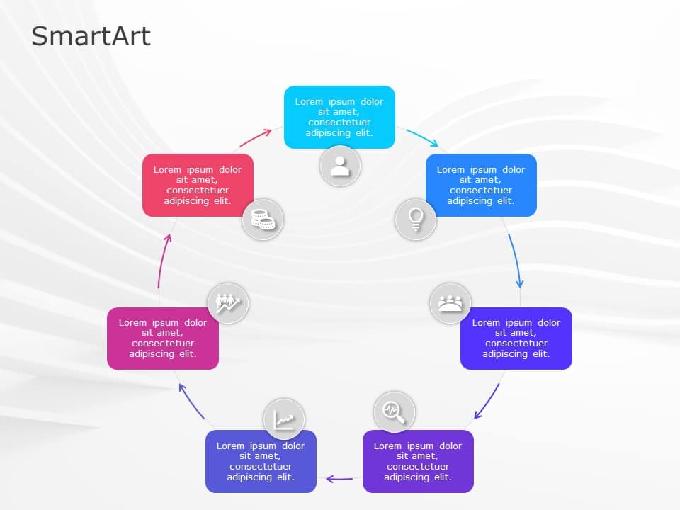 SmartArt Cycle Block Cycle 7 Steps & Google Slides Theme