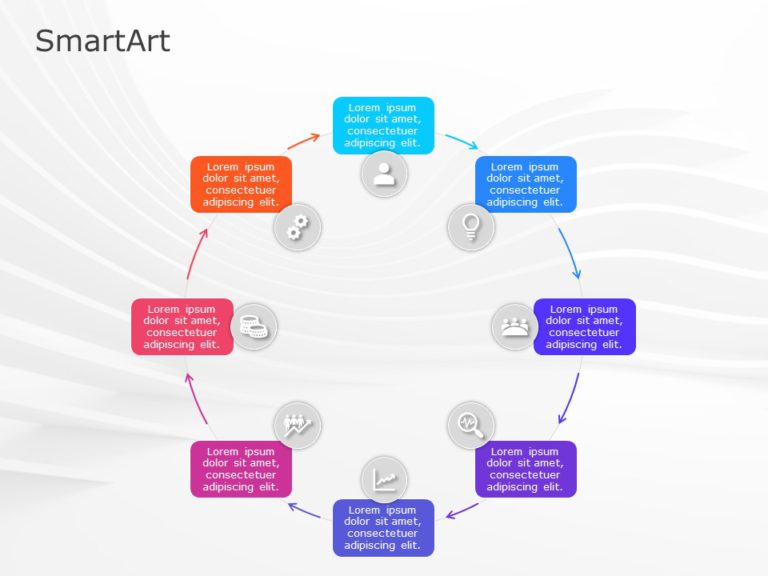 SmartArt Cycle Block Cycle 8 Steps