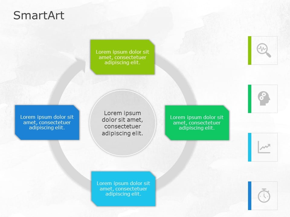 SmartArt Cycle Continuous Cycle 4 Steps & Google Slides Theme