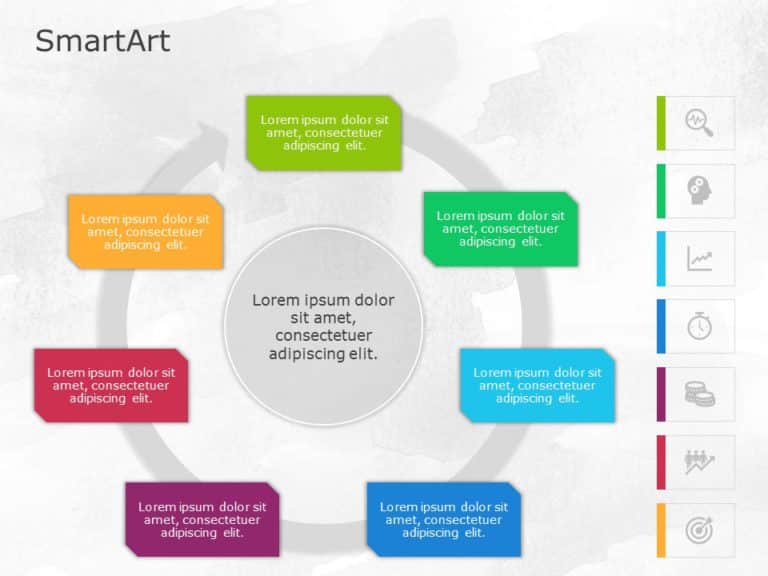SmartArt Cycle Continuous Cycle 7 Steps & Google Slides Theme