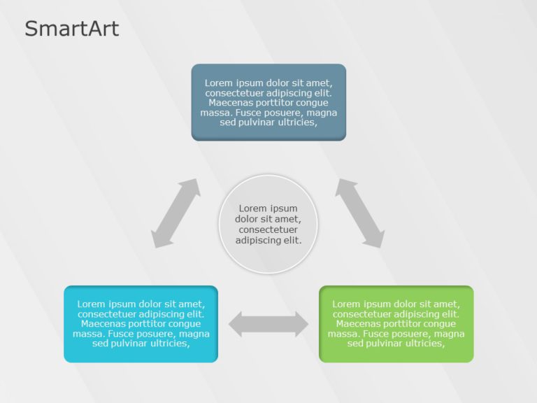 SmartArt Cycle Multidirectional Cycle 3 Steps & Google Slides Theme