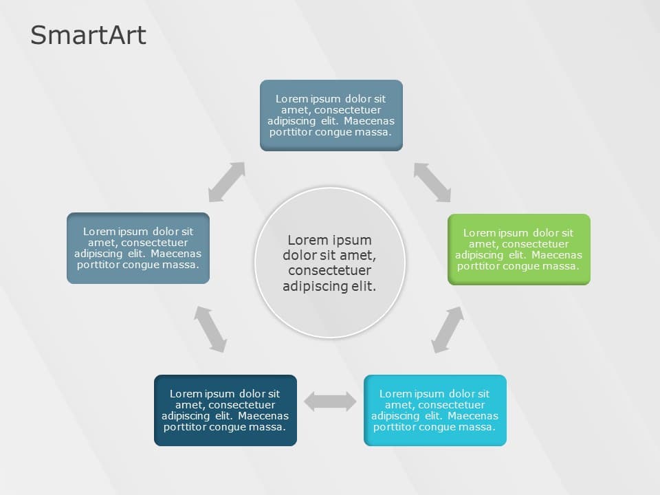 SmartArt Cycle Multidirectional Cycle 5 Steps & Google Slides Theme