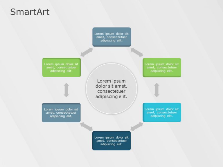 SmartArt Cycle Multidirectional Cycle 6 Steps & Google Slides Theme