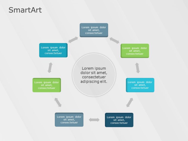 SmartArt Cycle Multidirectional Cycle 7 Steps