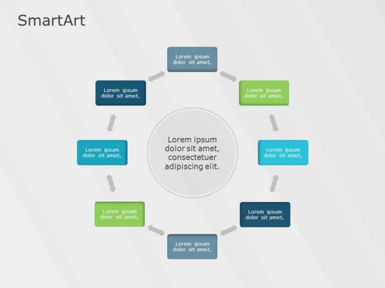 SmartArt Cycle Multidirectional Cycle 8 Steps & Google Slides Theme
