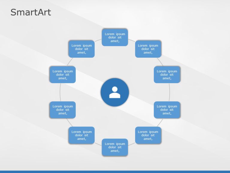 SmartArt Cycle Non Directional Cycle 10 Steps & Google Slides Theme