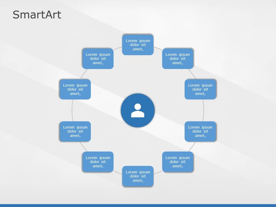 SmartArt Cycle Non Directional Cycle 10 Steps & Google Slides Theme