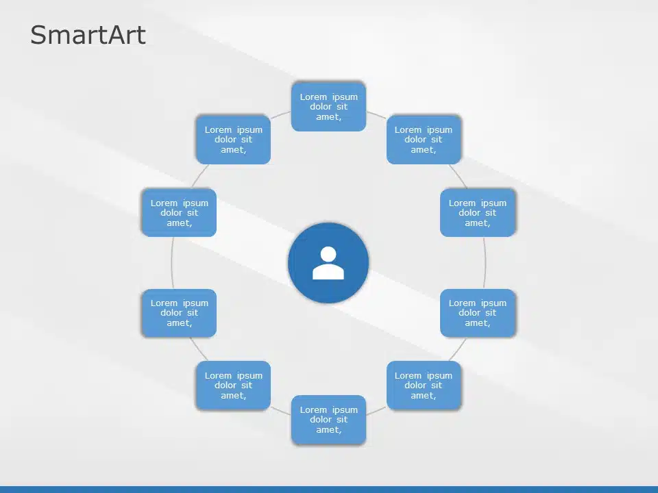 SmartArt Cycle Non Directional Cycle 10 Steps & Google Slides Theme